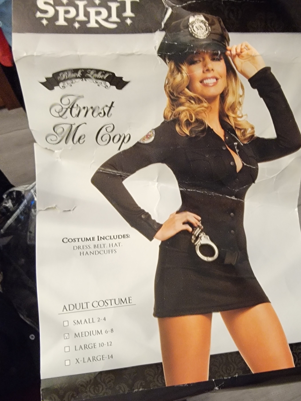 Spirit Women's Black Mini Cop Dress Costume